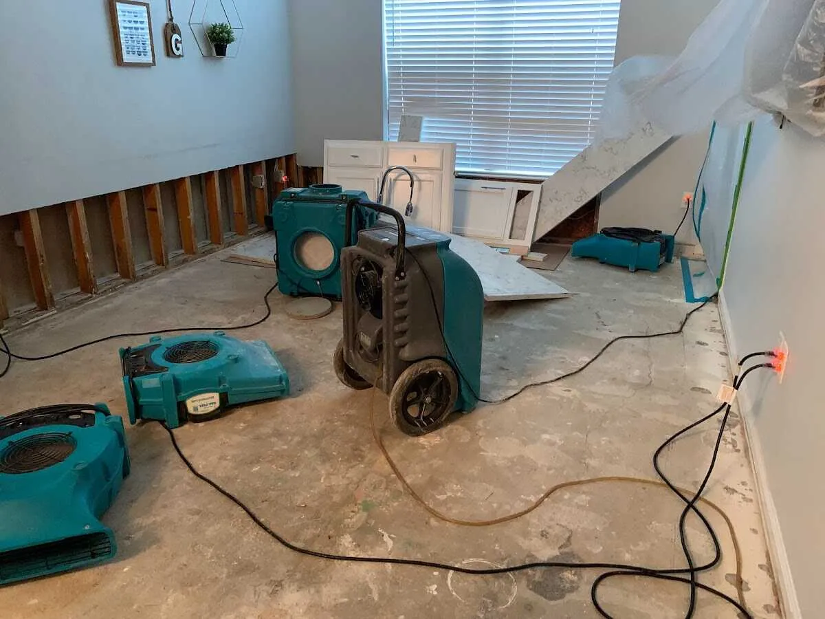 Dehumidifier in flood-cut room for Water Extraction & Removal in Cottage Lake